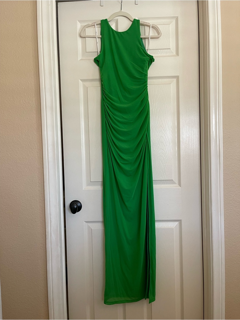Lulu's Vibrant Green Ruched Maxi Dress
